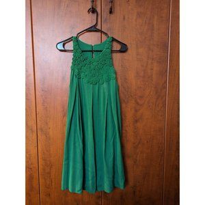 Green silk dress